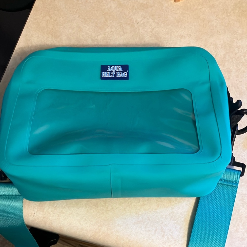 Aqua Belt Bag with Clear Window